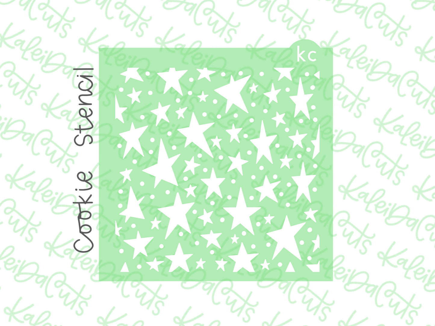 Scattered Hand Drawn Star Pattern Stencil