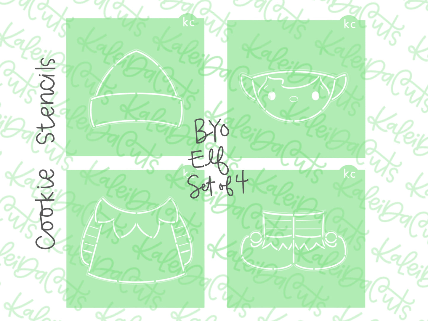 PYO Build a Elf Stencil Set of 4 - Medium