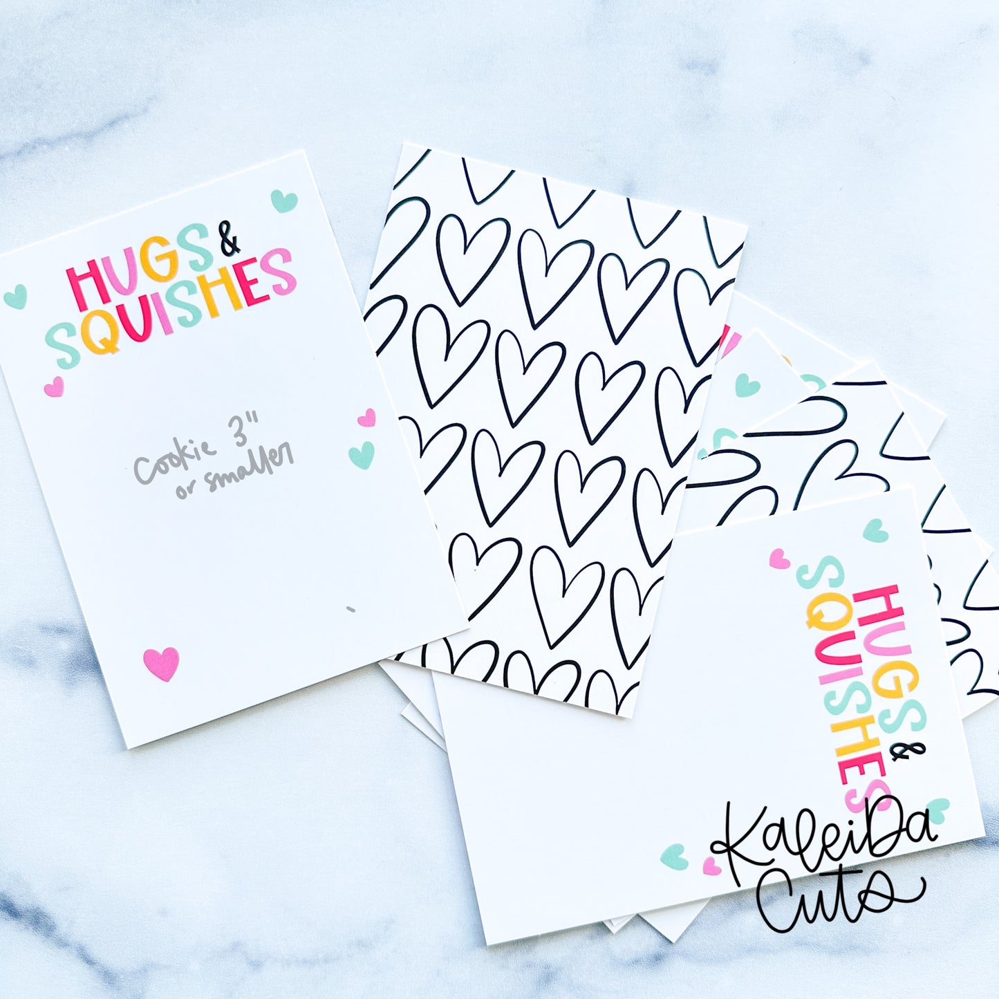 Hugs & Squishes Cookie Card 3.5" x 5" Pre-Printed Pack of 25