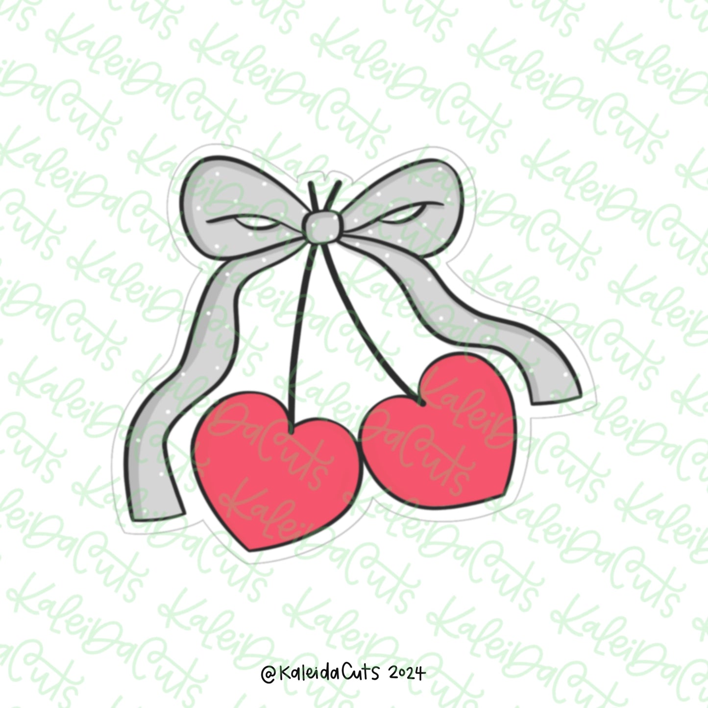 Coquette Heart Cherries Cookie Cutter