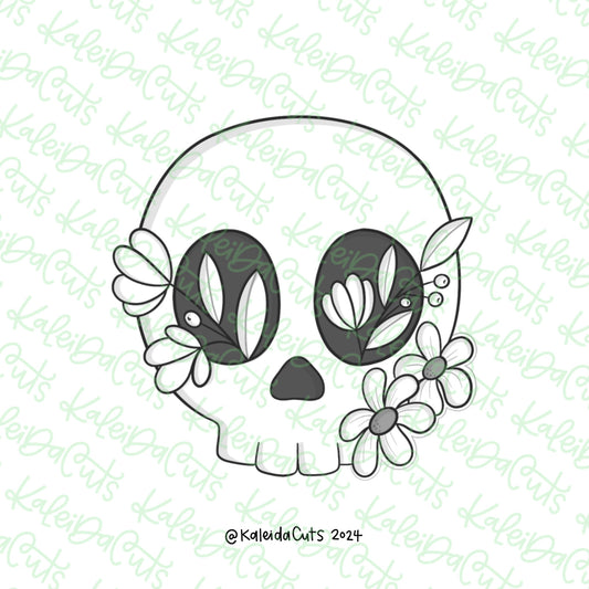 Floral Skull 2024 Cookie Cutter