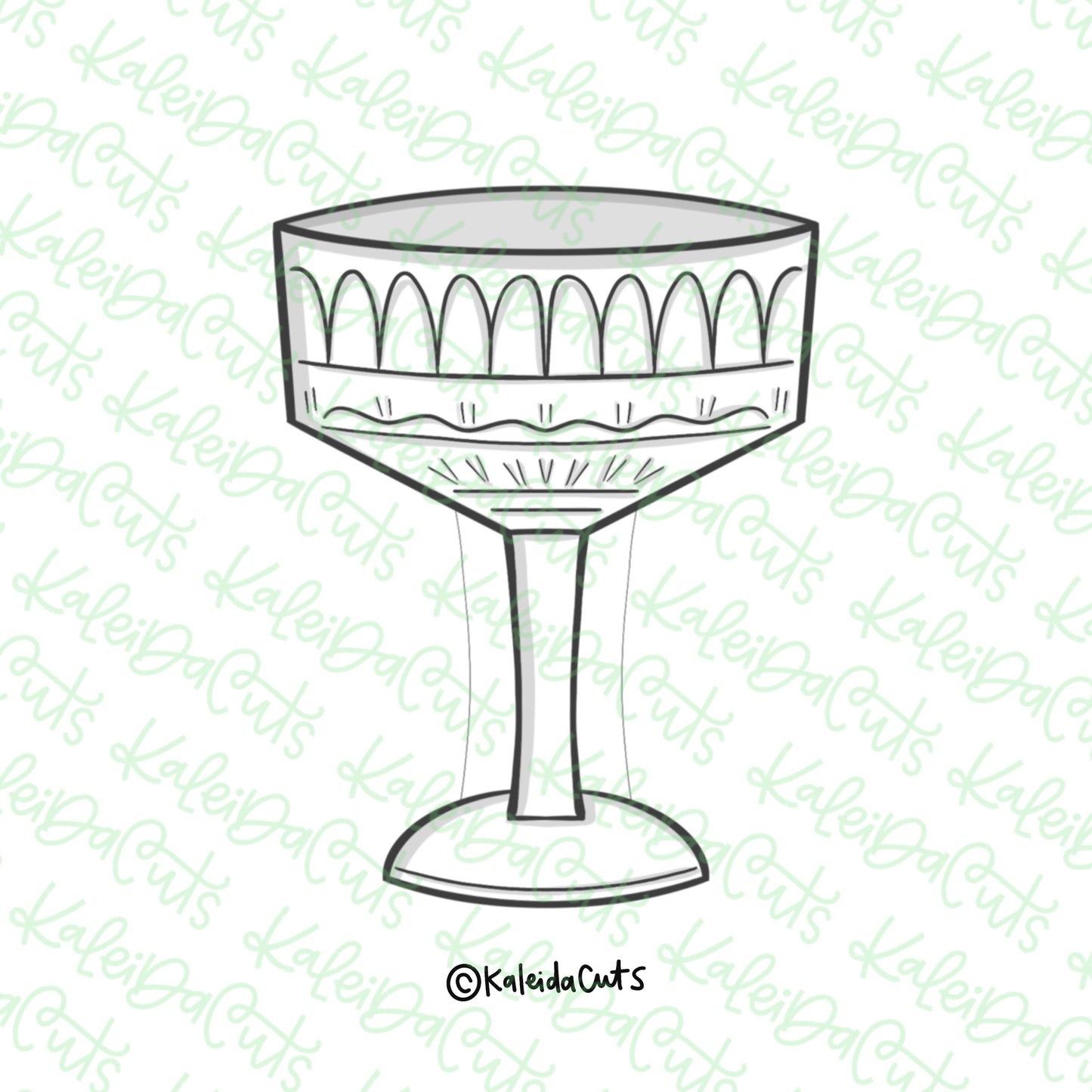 Coupe Cocktail Glass Cookie Cutter