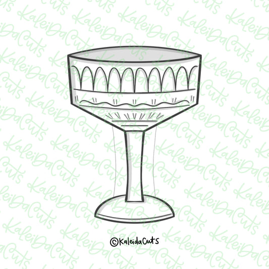Coupe Cocktail Glass Cookie Cutter