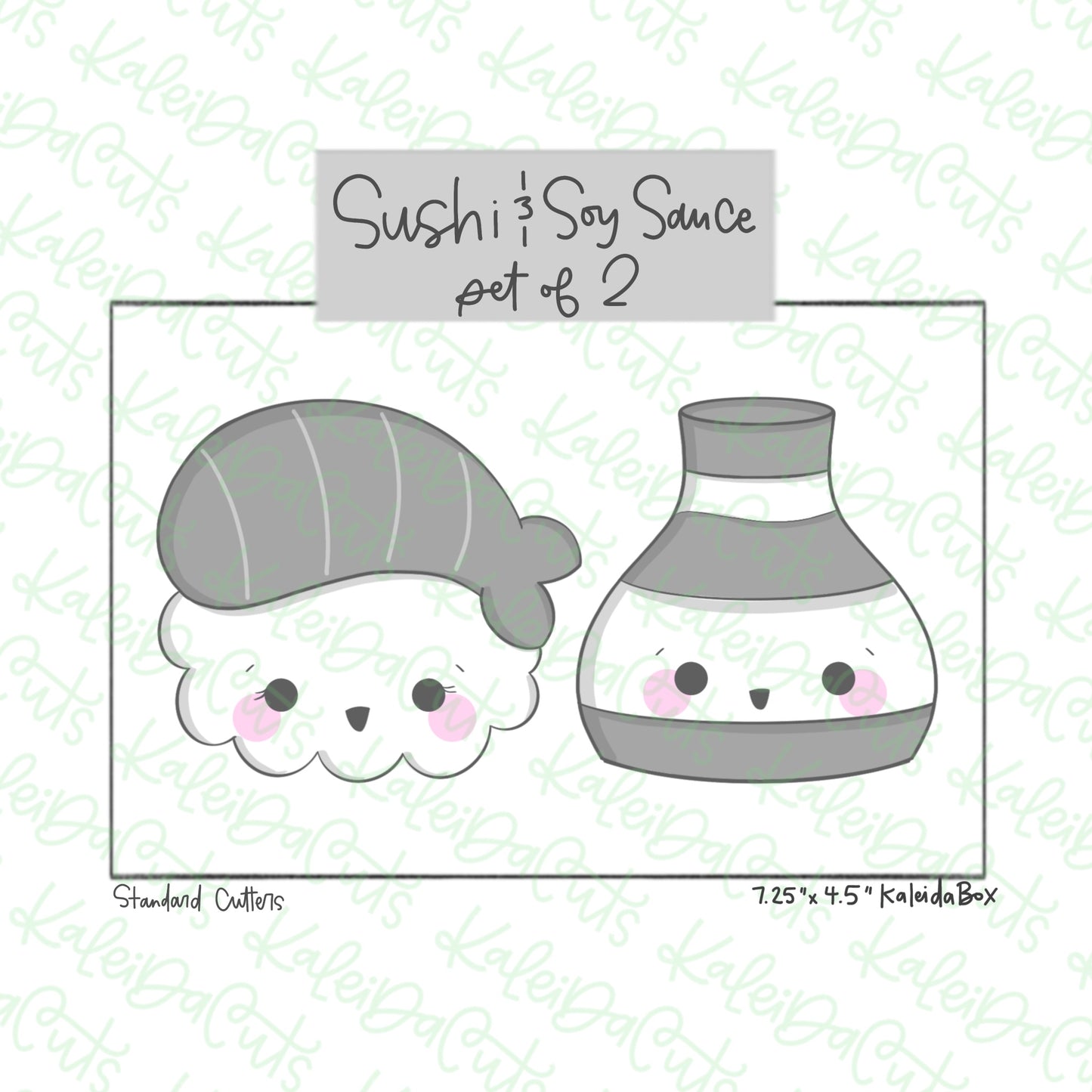 Valentine Sushi and Soy Sauce Cookie Cutter Set of 2