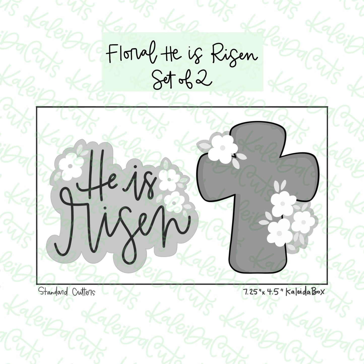 Floral He is Risen Set Cookie Cutter