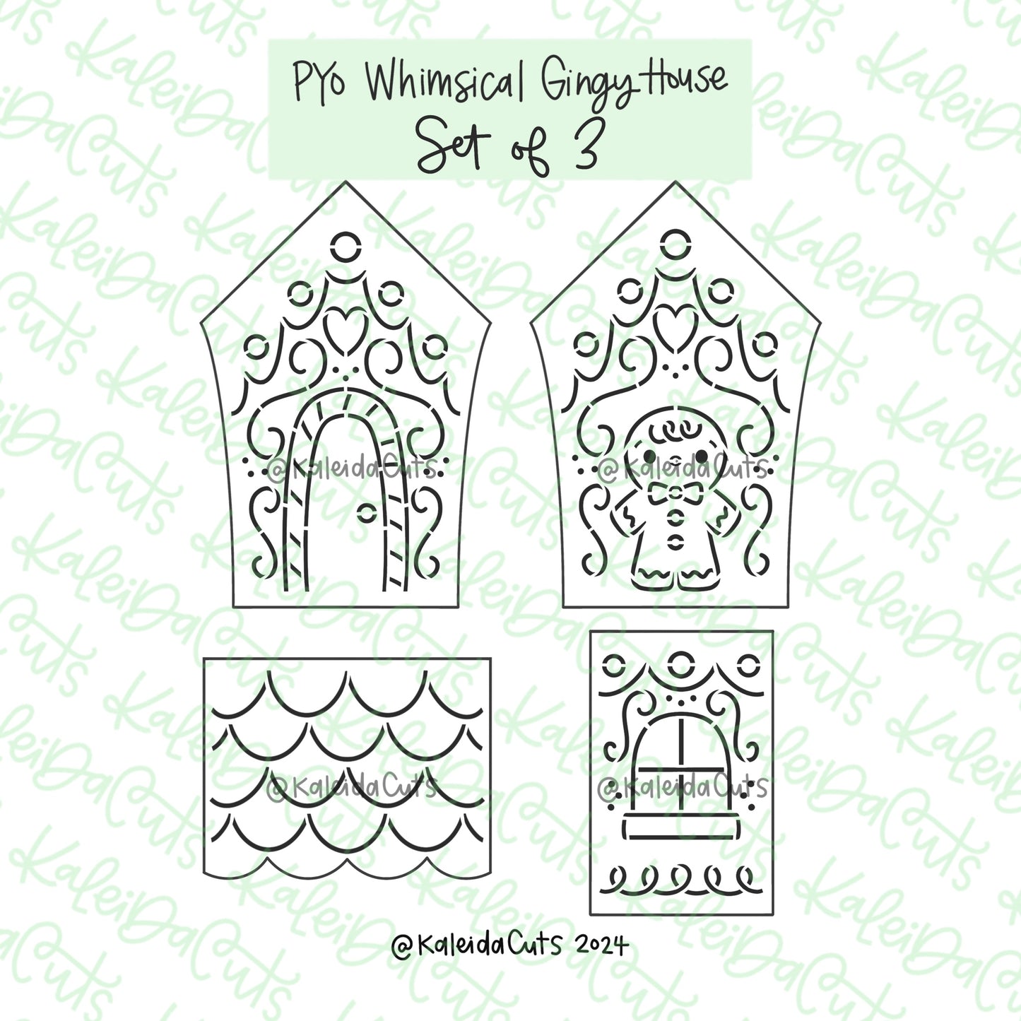 PYO Whimsical Gingerbread House Cookie Cutter Set of 3