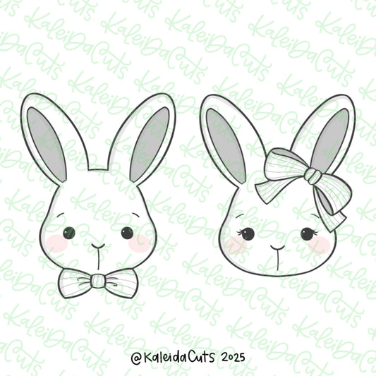 Bunny Face Bow Cookie Cutter Set of 2