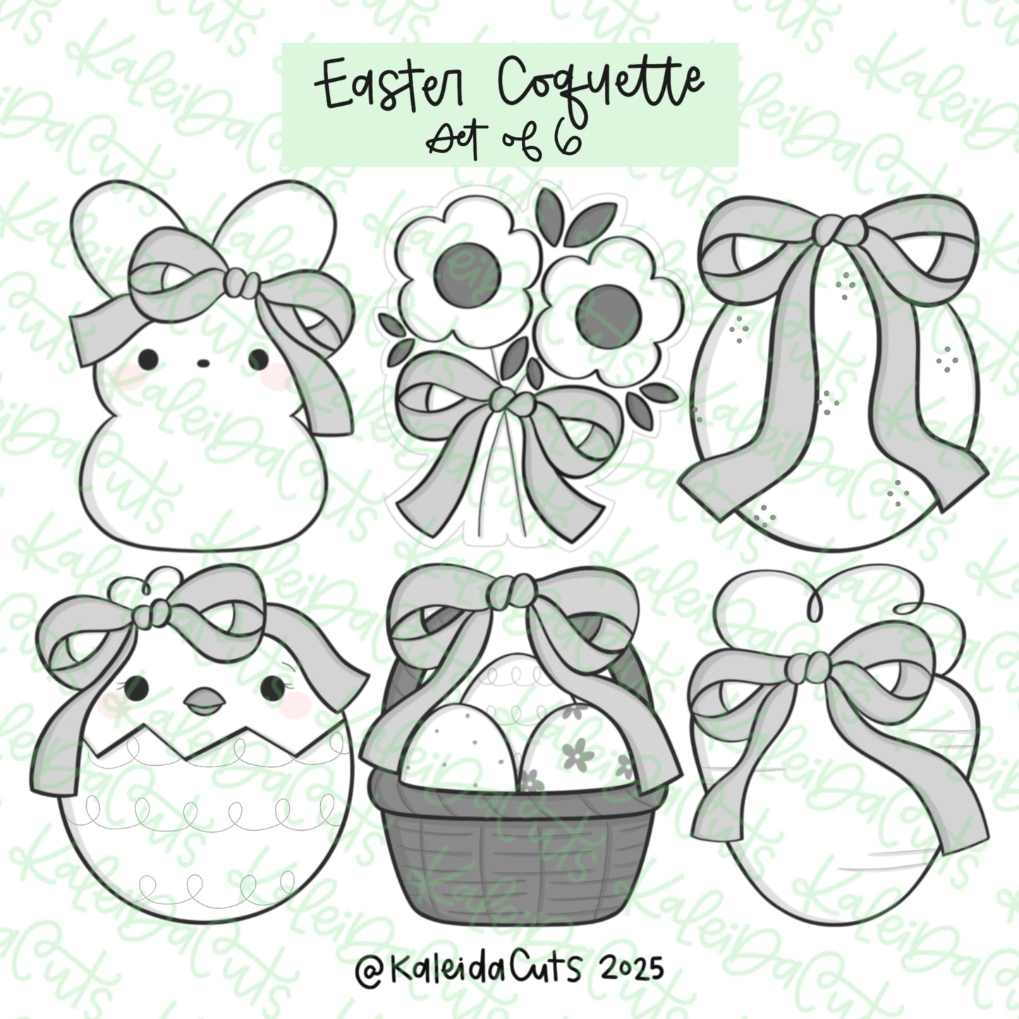 Easter Coquette Cookie Cutter Set of 6