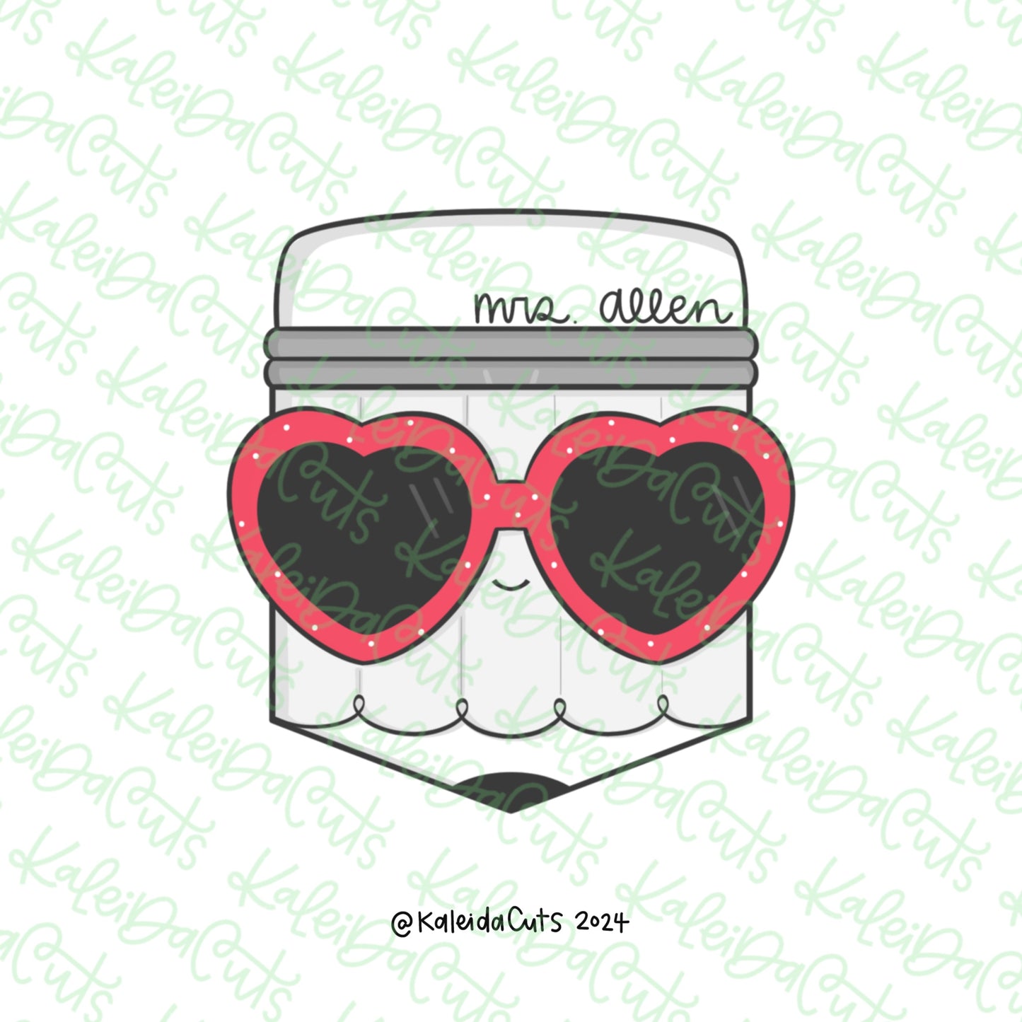 Pencil Heart Sunnies Cookie Cutter