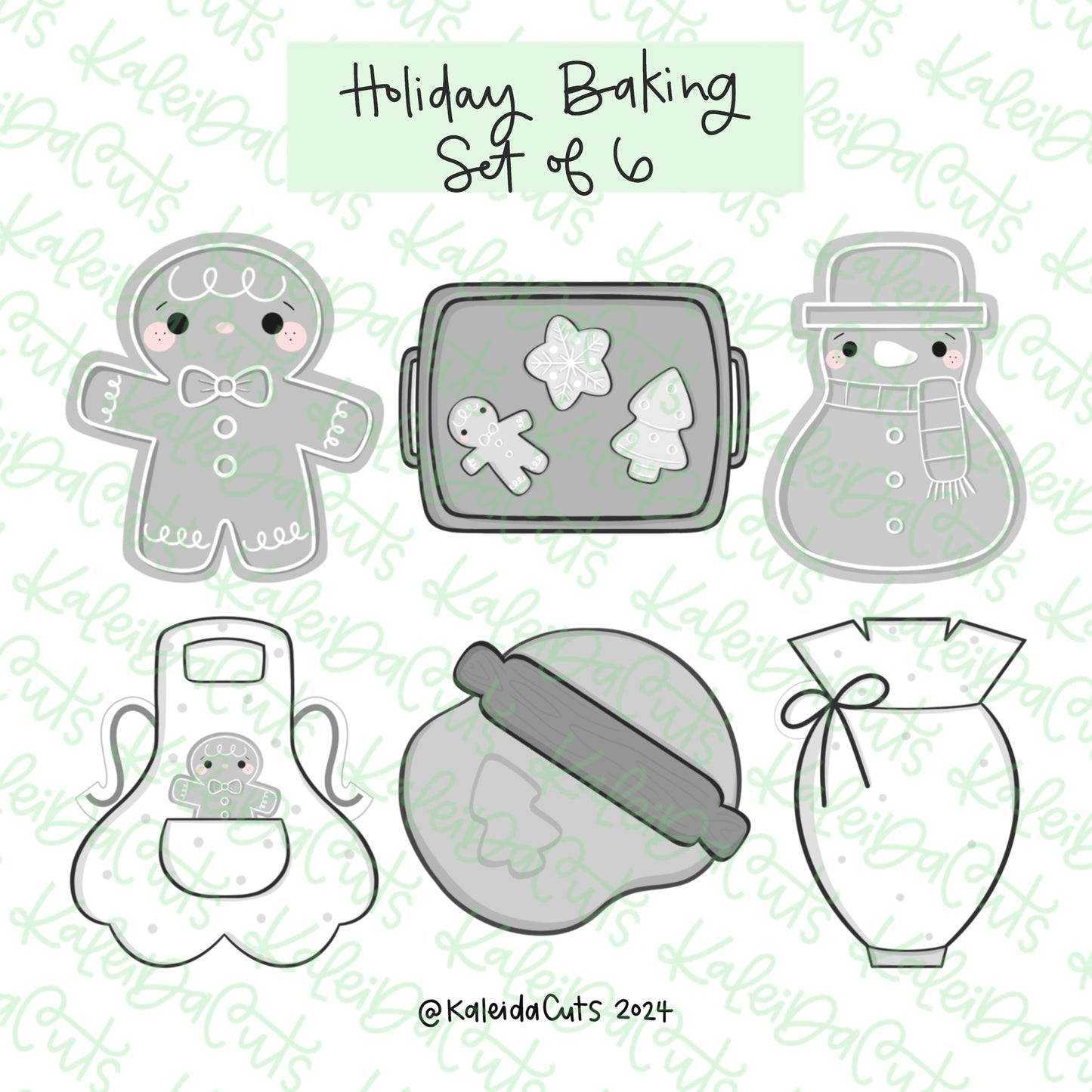 Holiday Baking Cookie Cutter Set of 6