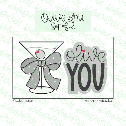 Olive You Cookie Cutter Set of 2