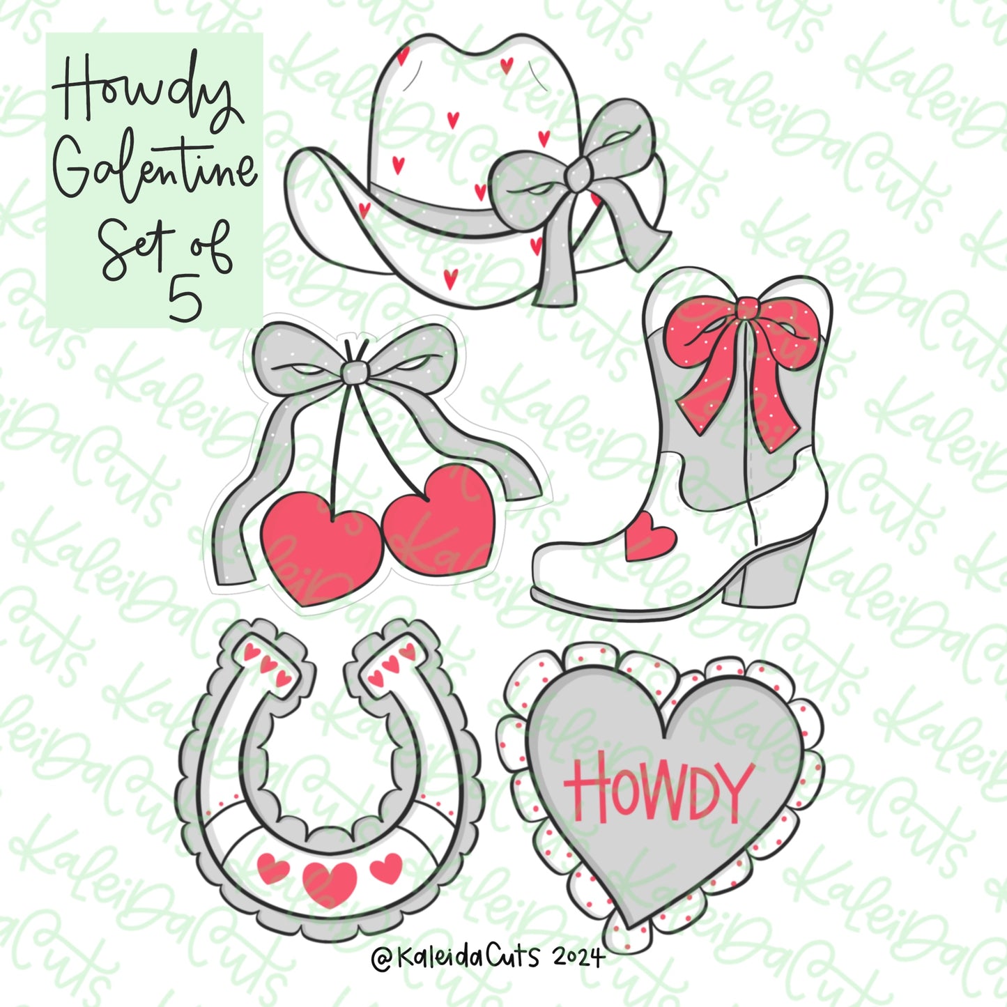 Howdy Galentine Cookie Cutter Set of 5