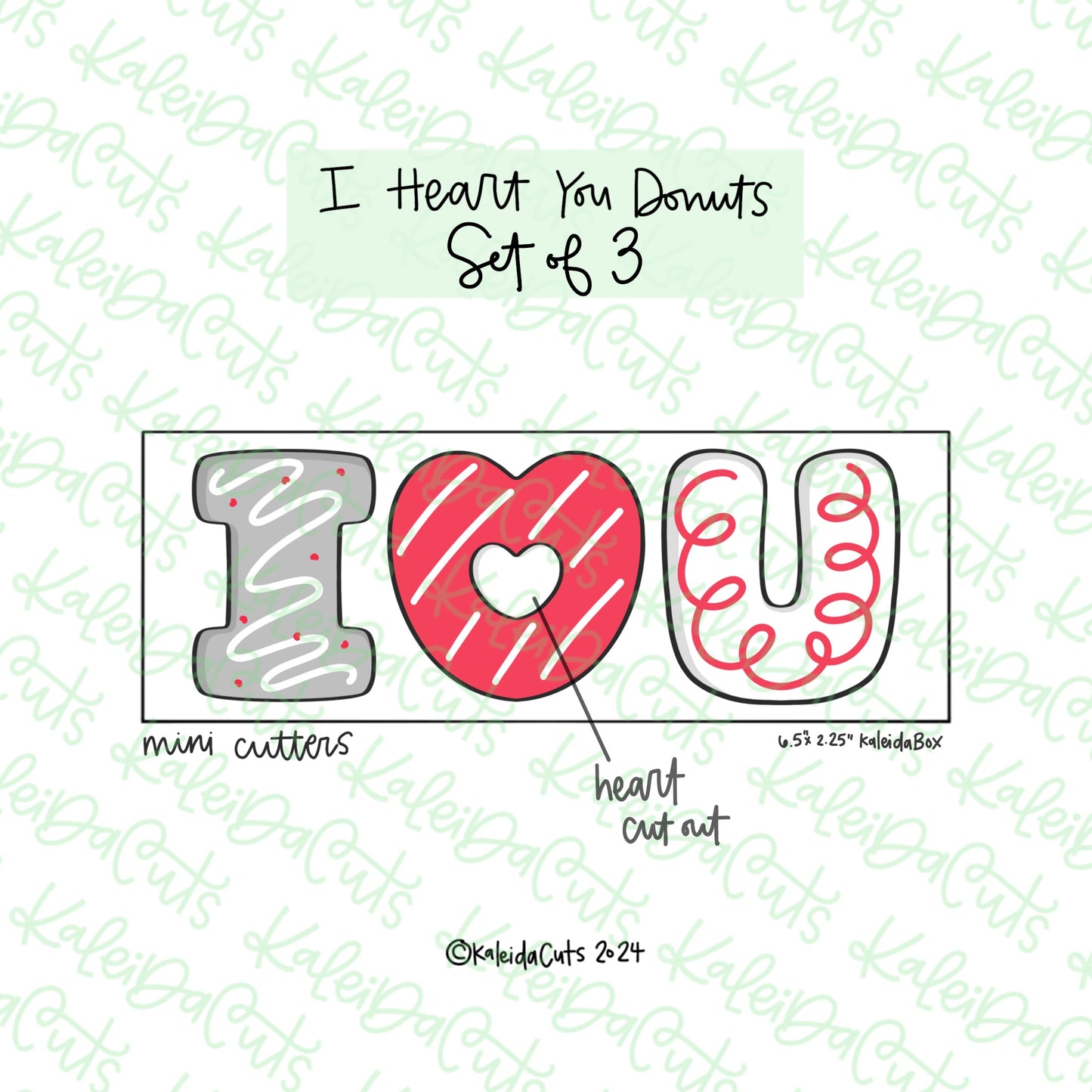 I Heart You Donuts Cookie Cutter Set of 3