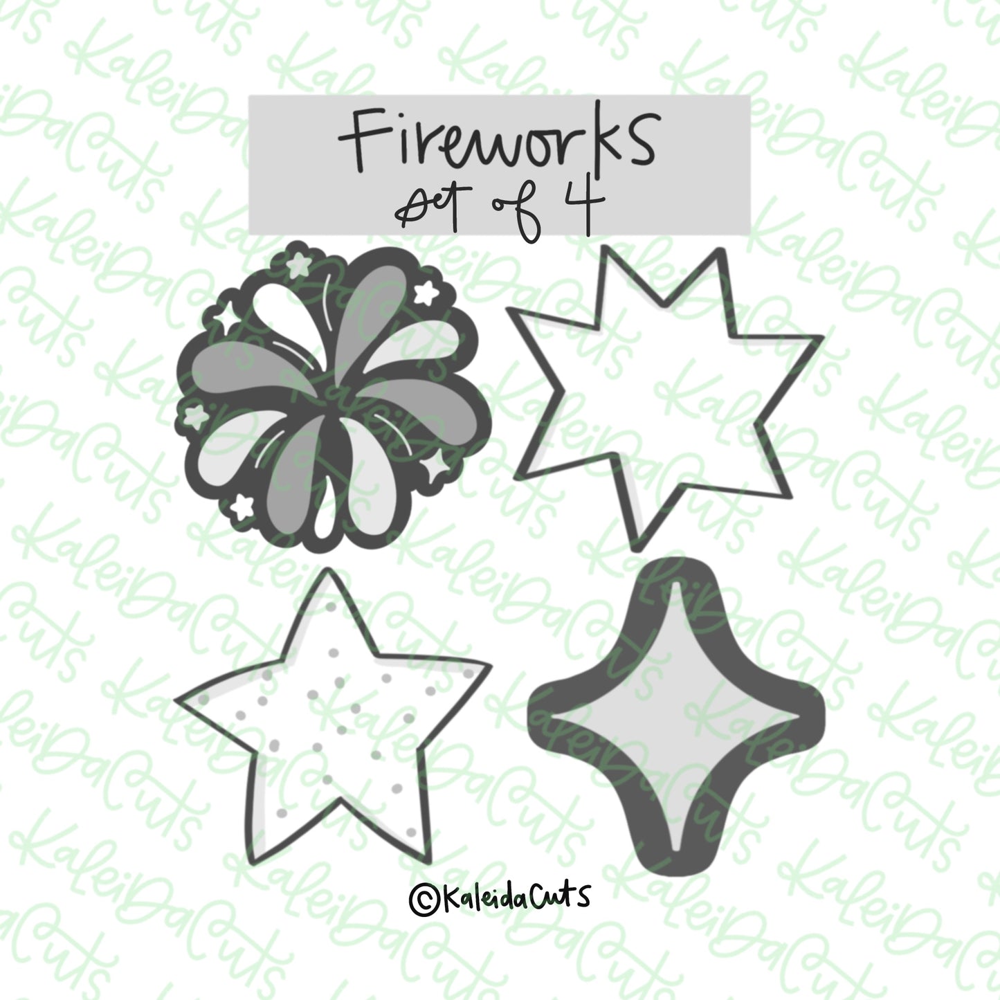 Mini Firework Cookie Cutter Set of 4