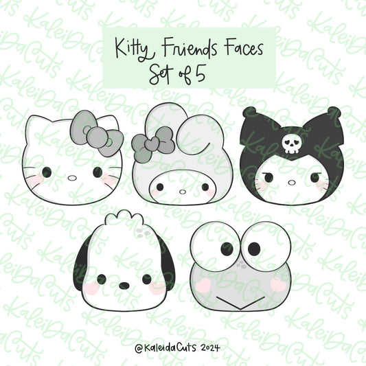 Kitty Friends Faces Cookie Cutter Set of 5