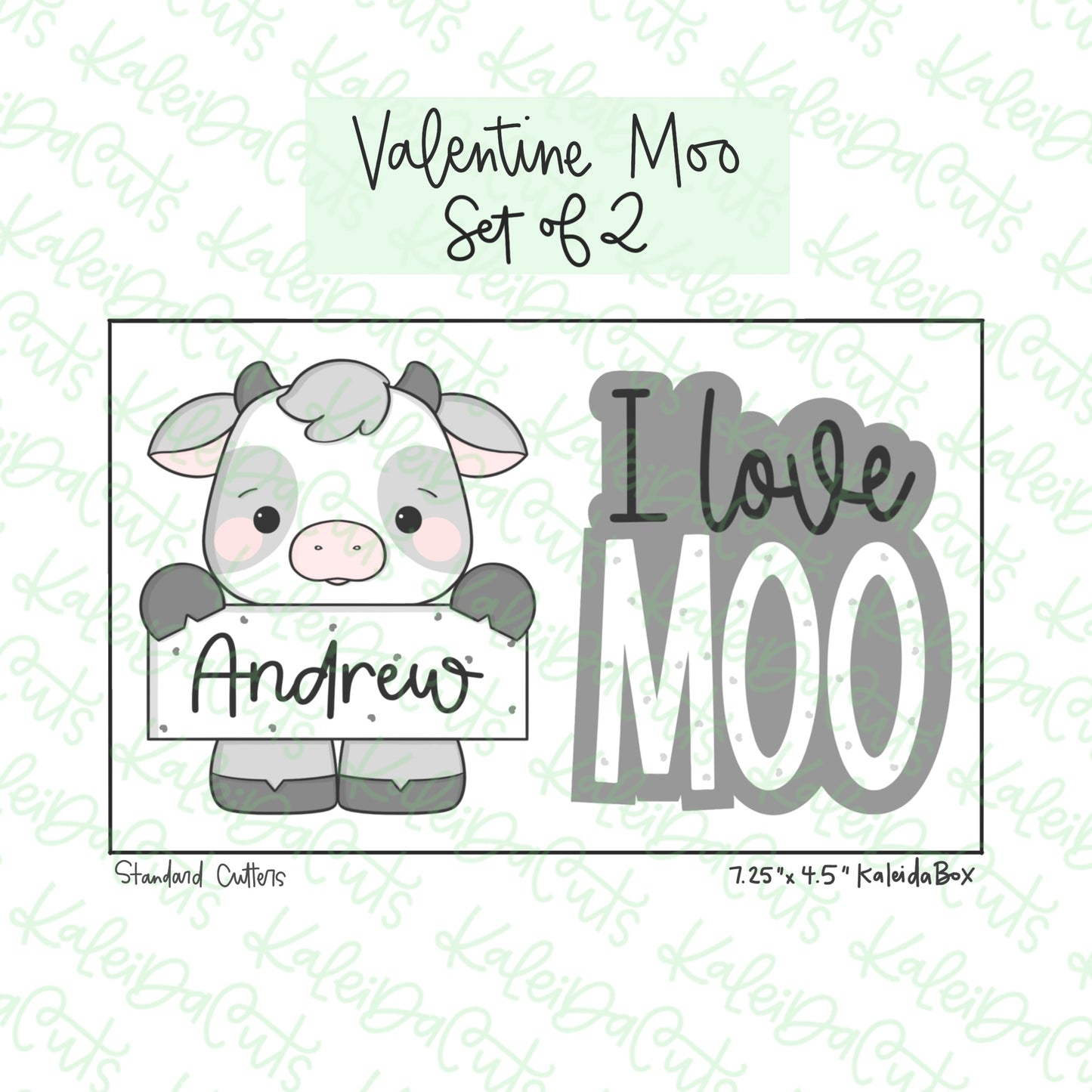 Valentine Moo Cookie Cutter Set of 2