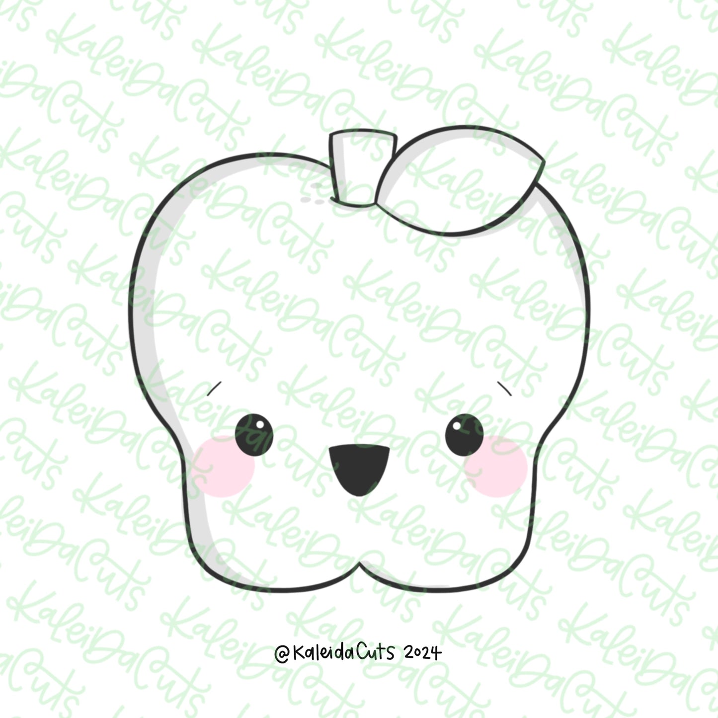 Square Kawaii Apple Cookie Cutter