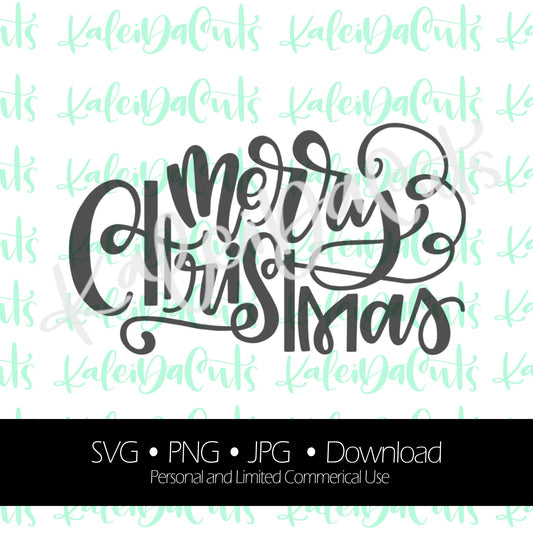 Merry Christmas 2 Digital Download. KaleidaCuts Lettering.