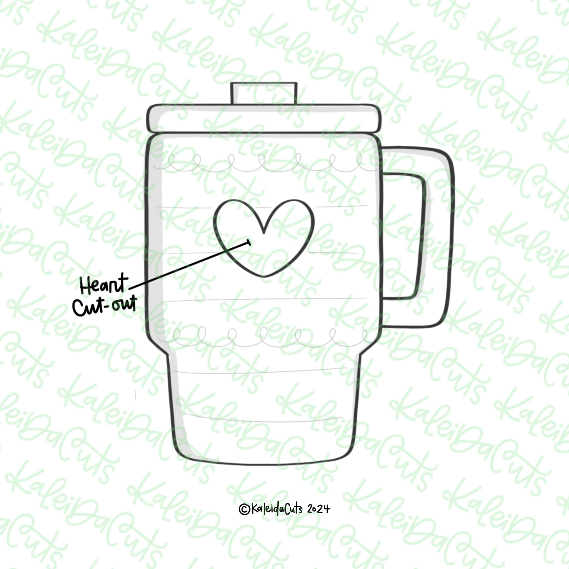 Tumbler Heart Cutout Cookie Cutter – KaleidaCuts