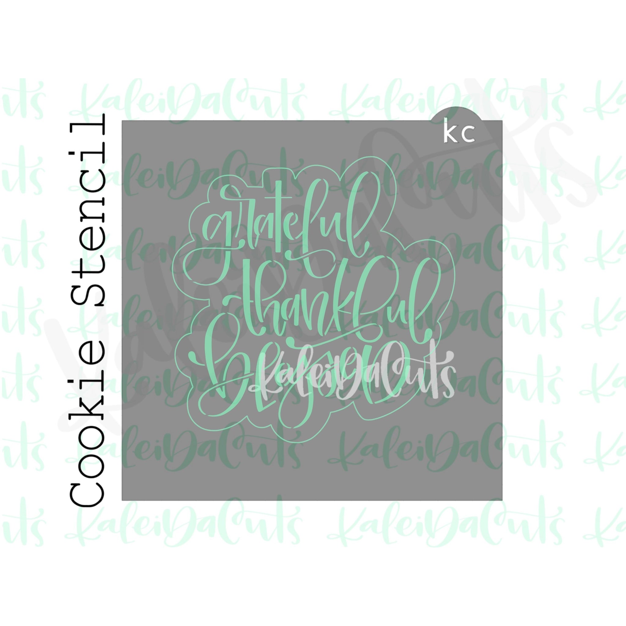 Designer Stencils Thankful Grateful Blessed Lettering Stencil