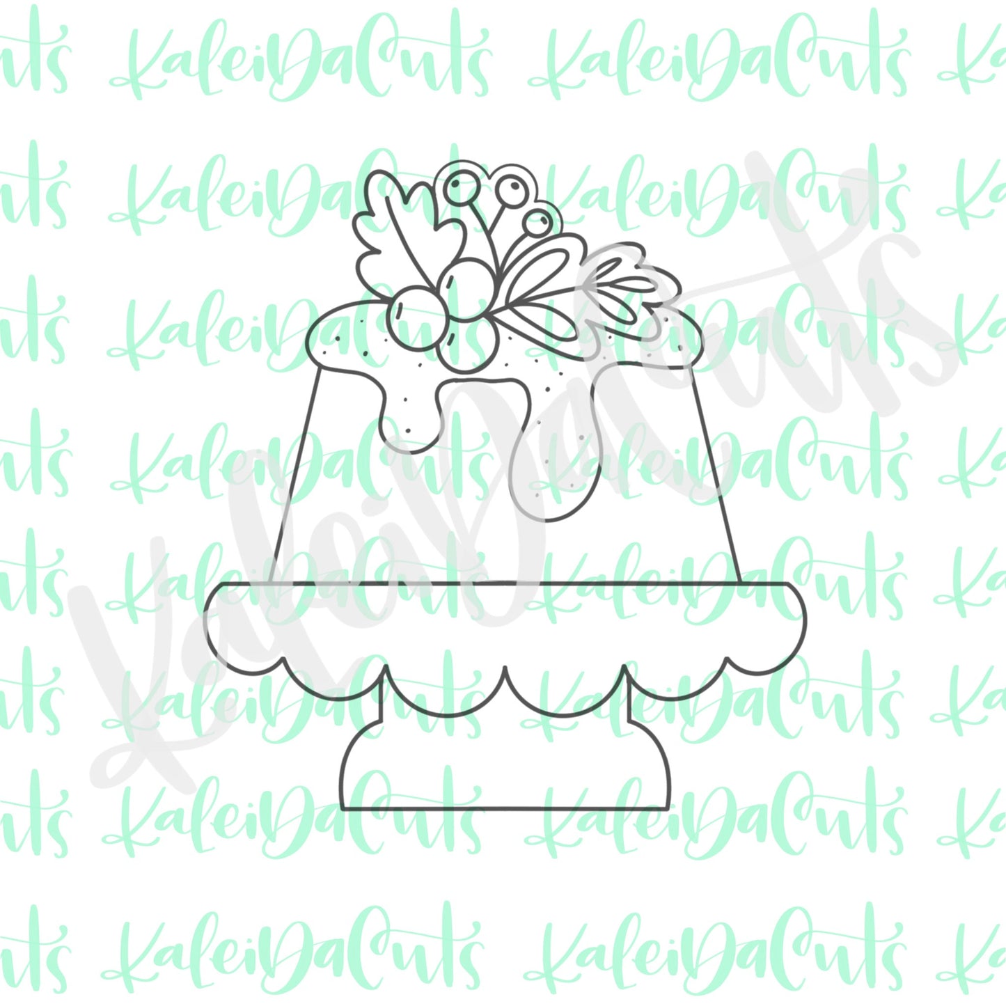 Floral Cake Stand Cookie Cutter