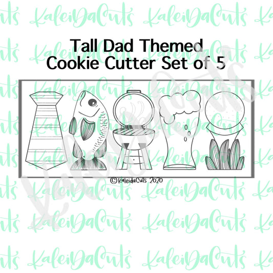 Tall Dad Themed Cookie Cutters Set of 5