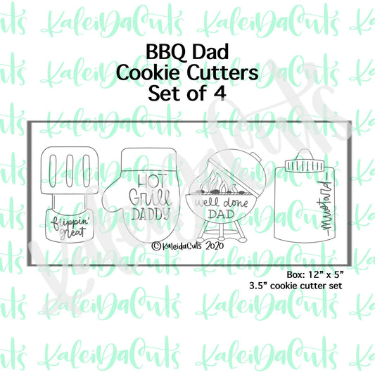 BBQ Dad Cookie Cutters Set of 4