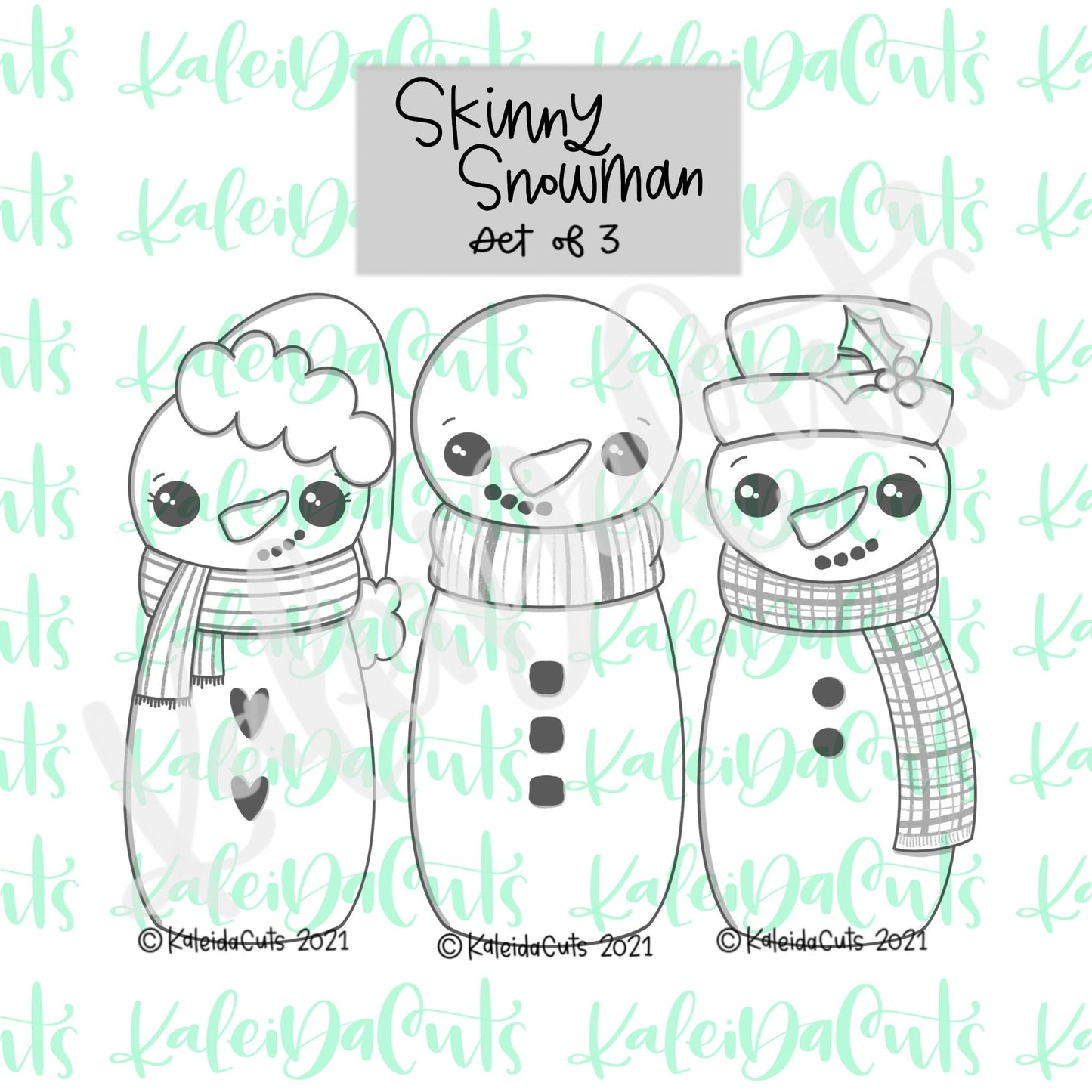 Skinny Snowman Set of 3 Cookie Cutters