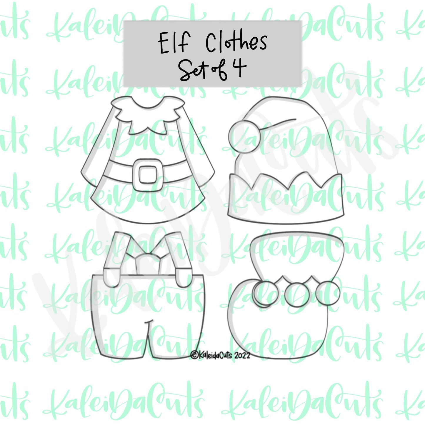 Elf Clothes Set of 4 Cookie Cutters