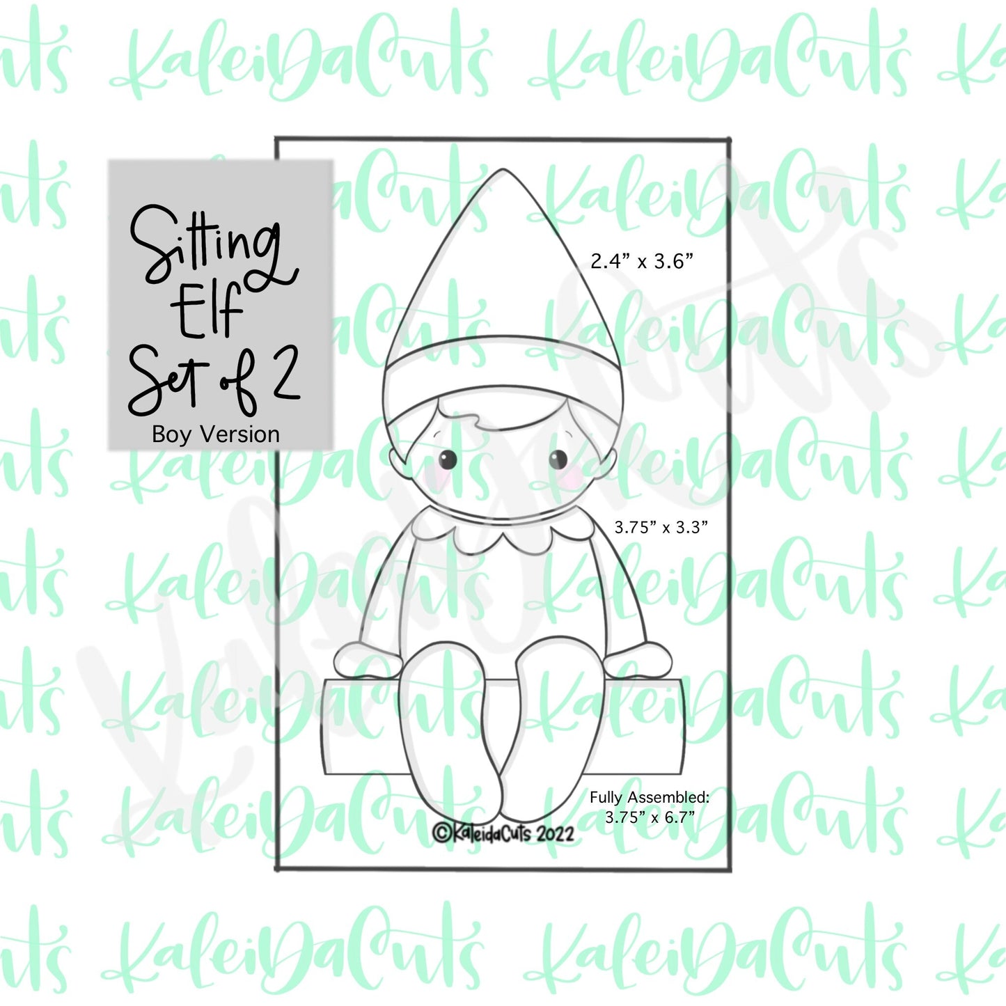 Sitting Elf Set of 2 Boy Version Cookie Cutters