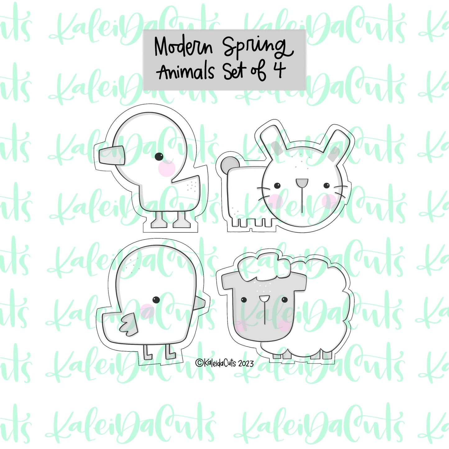 Modern Spring Animal Set of 4 Cookie Cutters