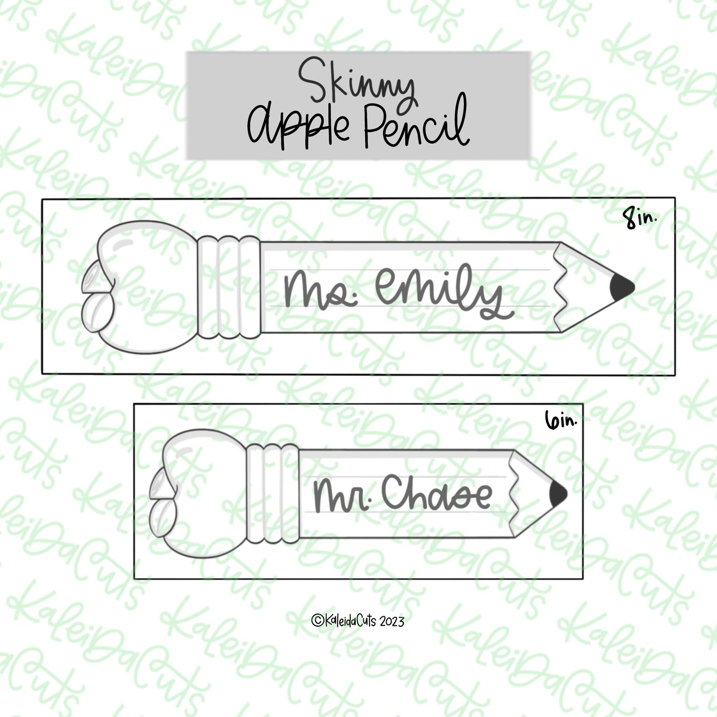 Skinny Apple Pencil Cookie Cutter