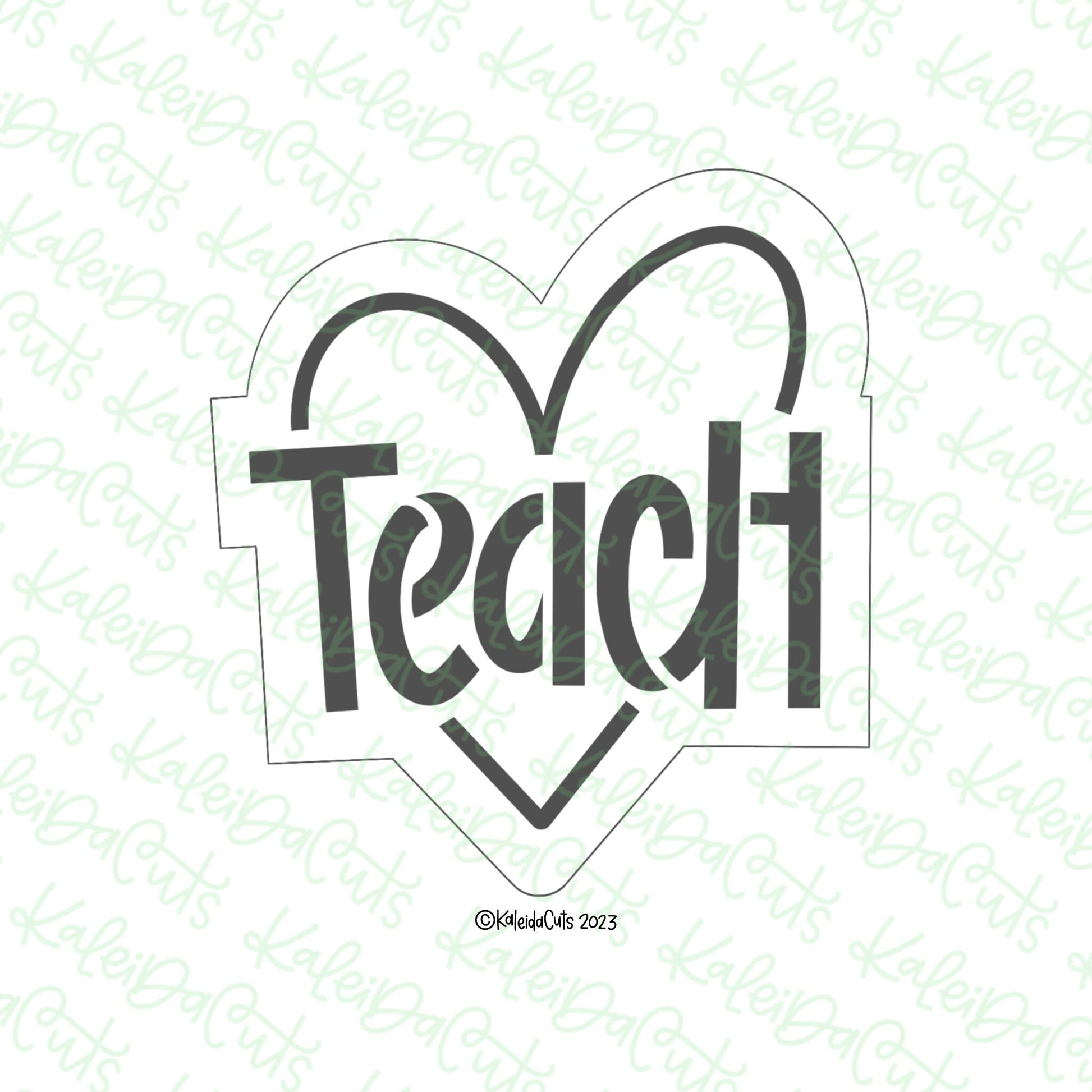 Teach Heart Cookie Cutter Kaleidacuts