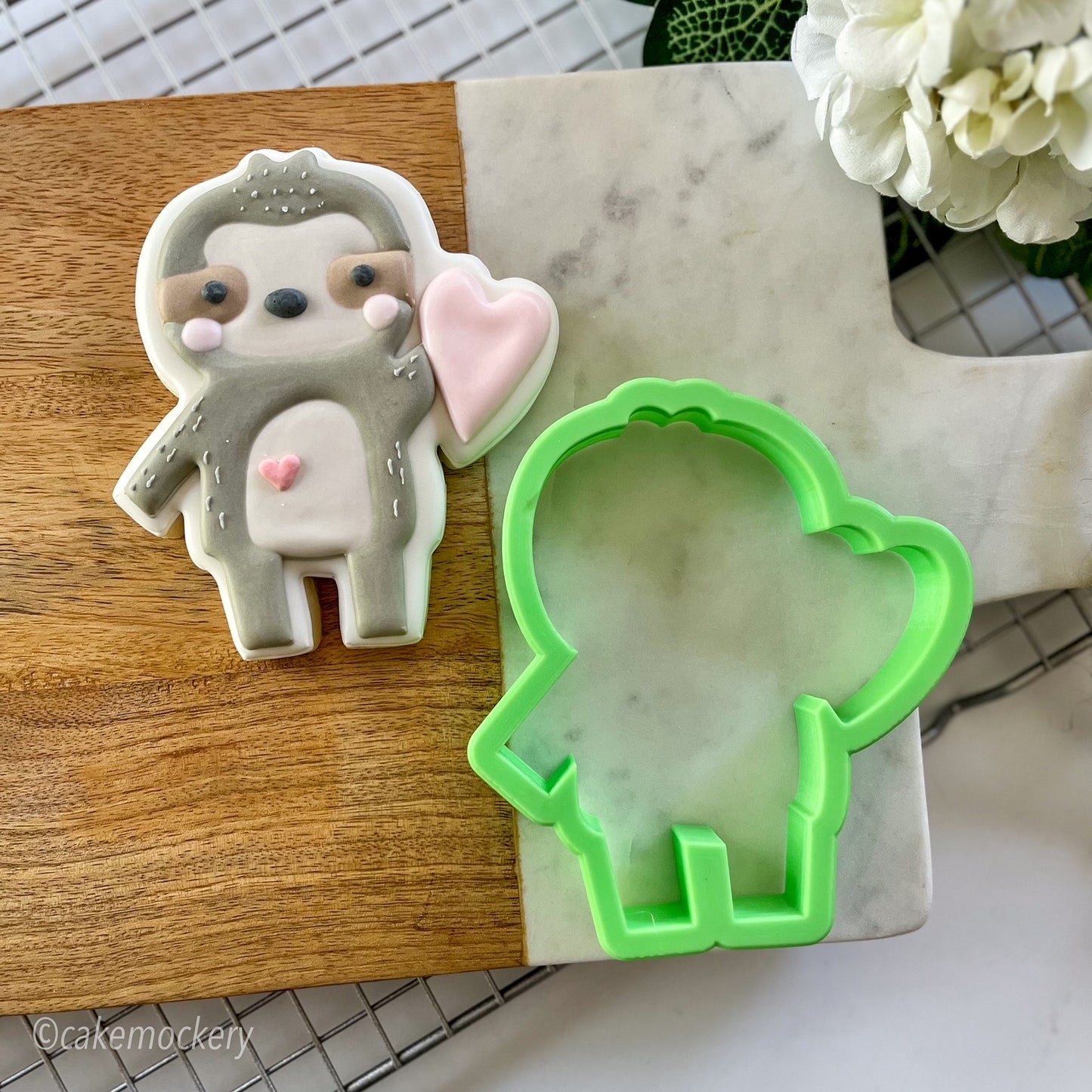 Modern Sloth Valentine Set of 2 Cookie Cutters