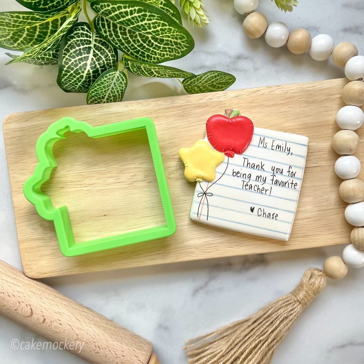 Teacher Balloon Plaque Cookie Cutter