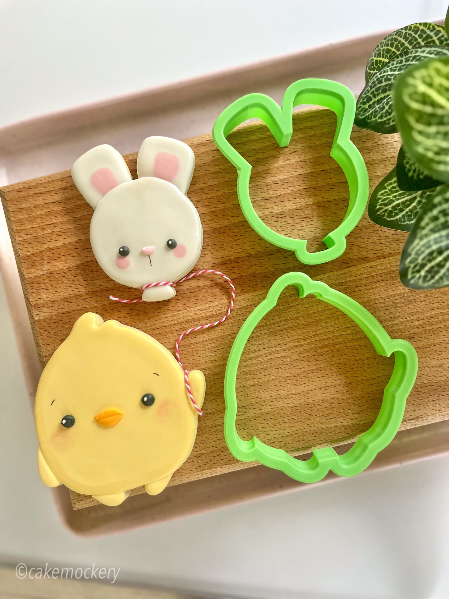 Chick Holding Bunny Balloon Set of 2 Cookie Cutters